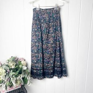 Vintage Culliane 1980’s Black Floral Lace Trimmed Skirt